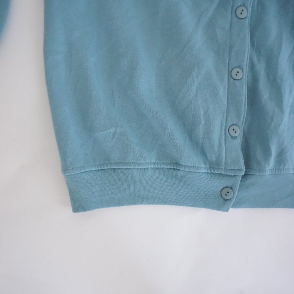 Vintage Shenanigans Blue Floral Embroidered Cotton Blend Cardigan Cottagecore M - Picture 7 of 9